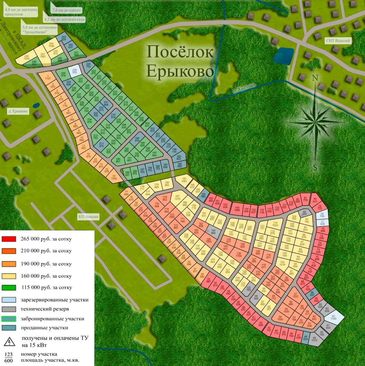 План и цены КП Ерыково